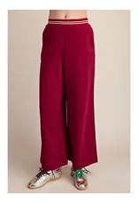 Whitney Burgundy Wide Leg Sweatpants