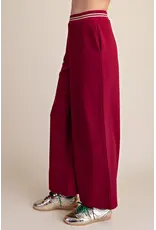 Whitney Burgundy Wide Leg Sweatpants