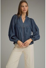 Victoria V-Neck Denim Top