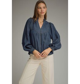 Victoria V-Neck Denim Top