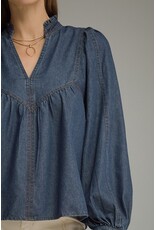 Victoria V-Neck Denim Top