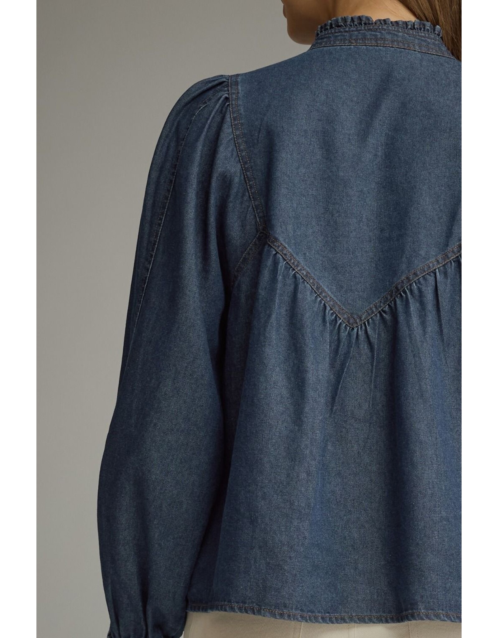 Victoria V-Neck Denim Top