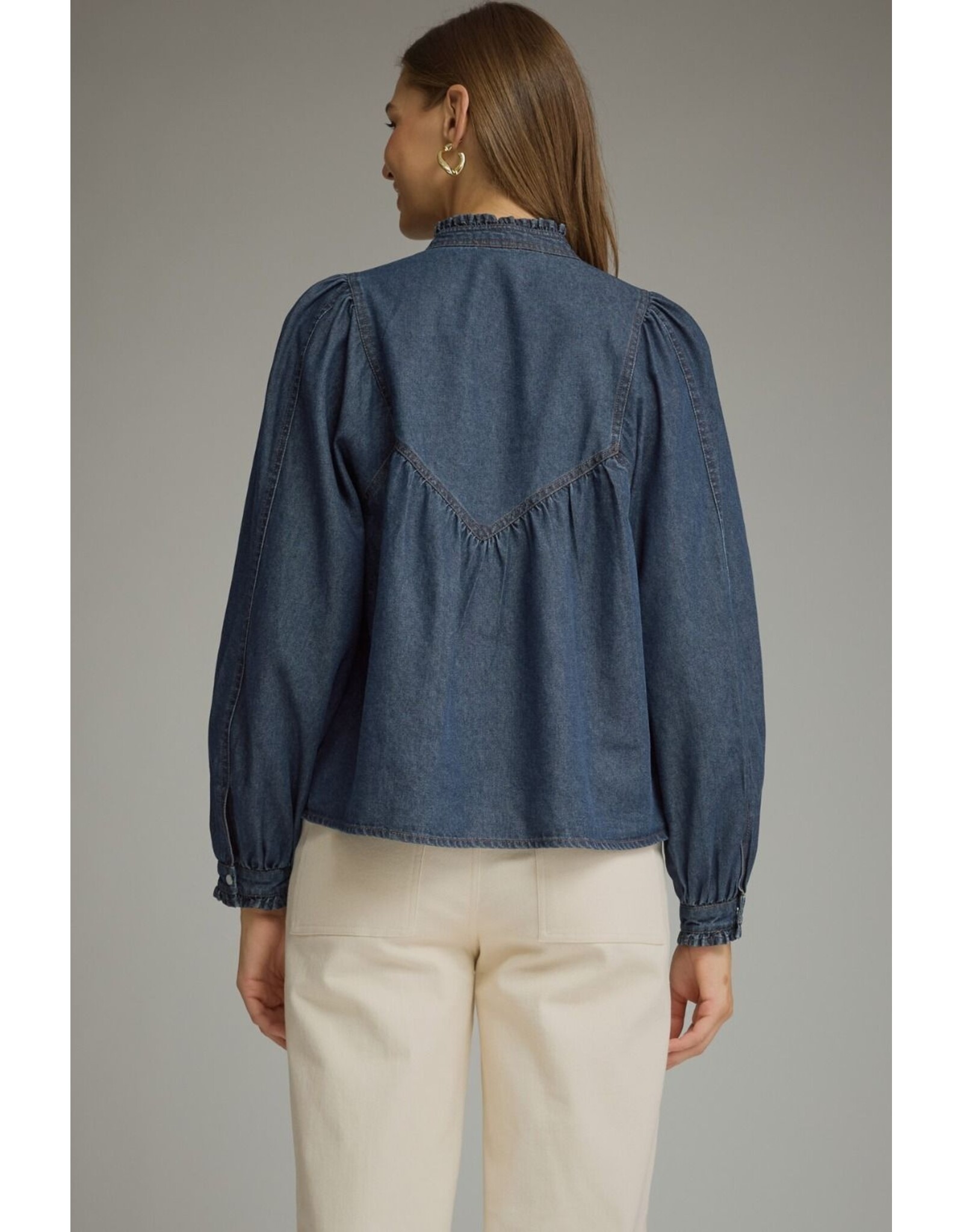 Victoria V-Neck Denim Top