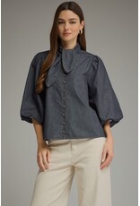 Vivian 3/4 Sleeve Denim Top