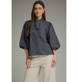 Vivian 3/4 Sleeve Denim Top