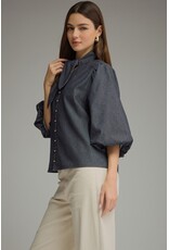 Vivian 3/4 Sleeve Denim Top