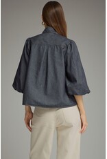 Vivian 3/4 Sleeve Denim Top