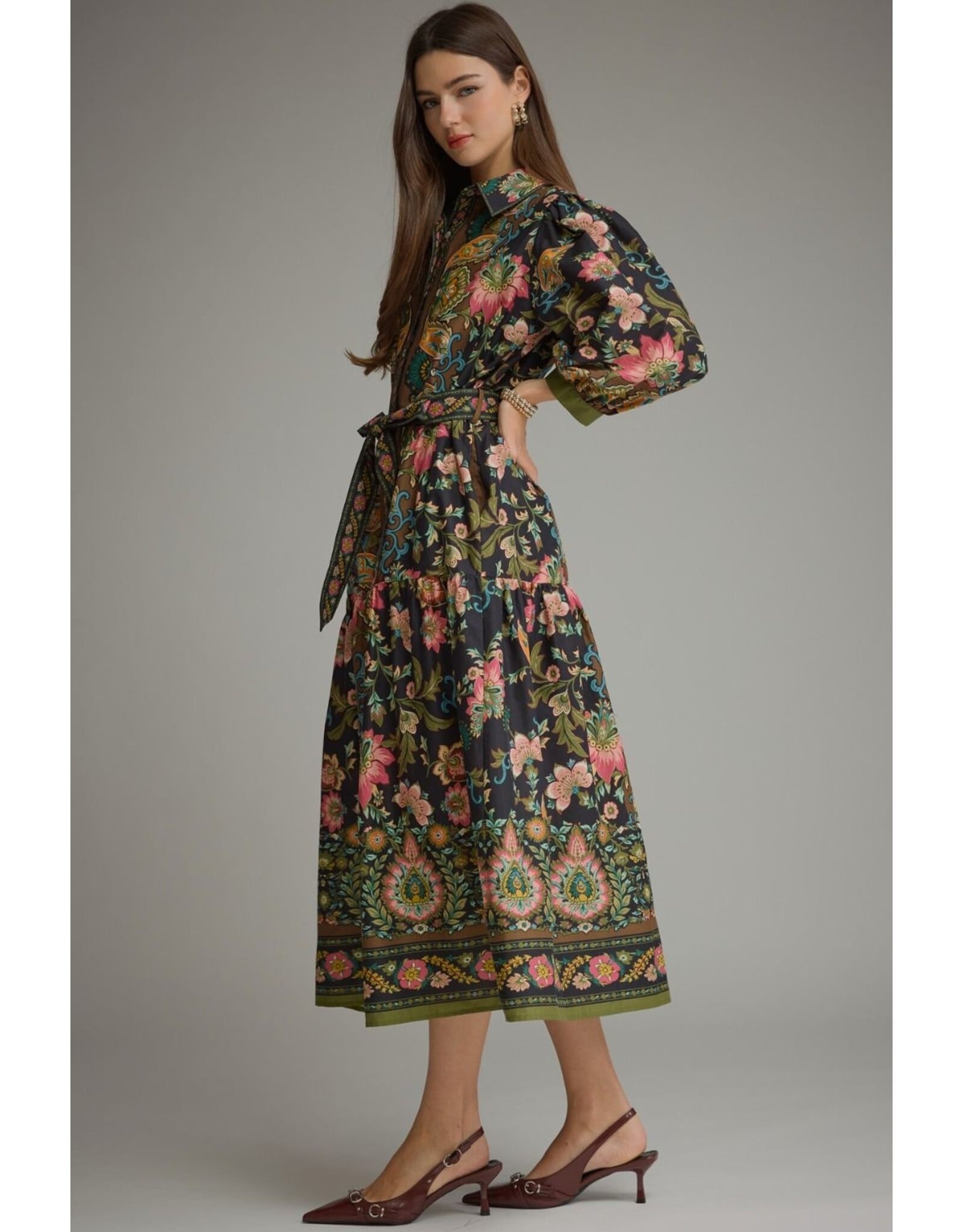 Violetta Black Floral Dress