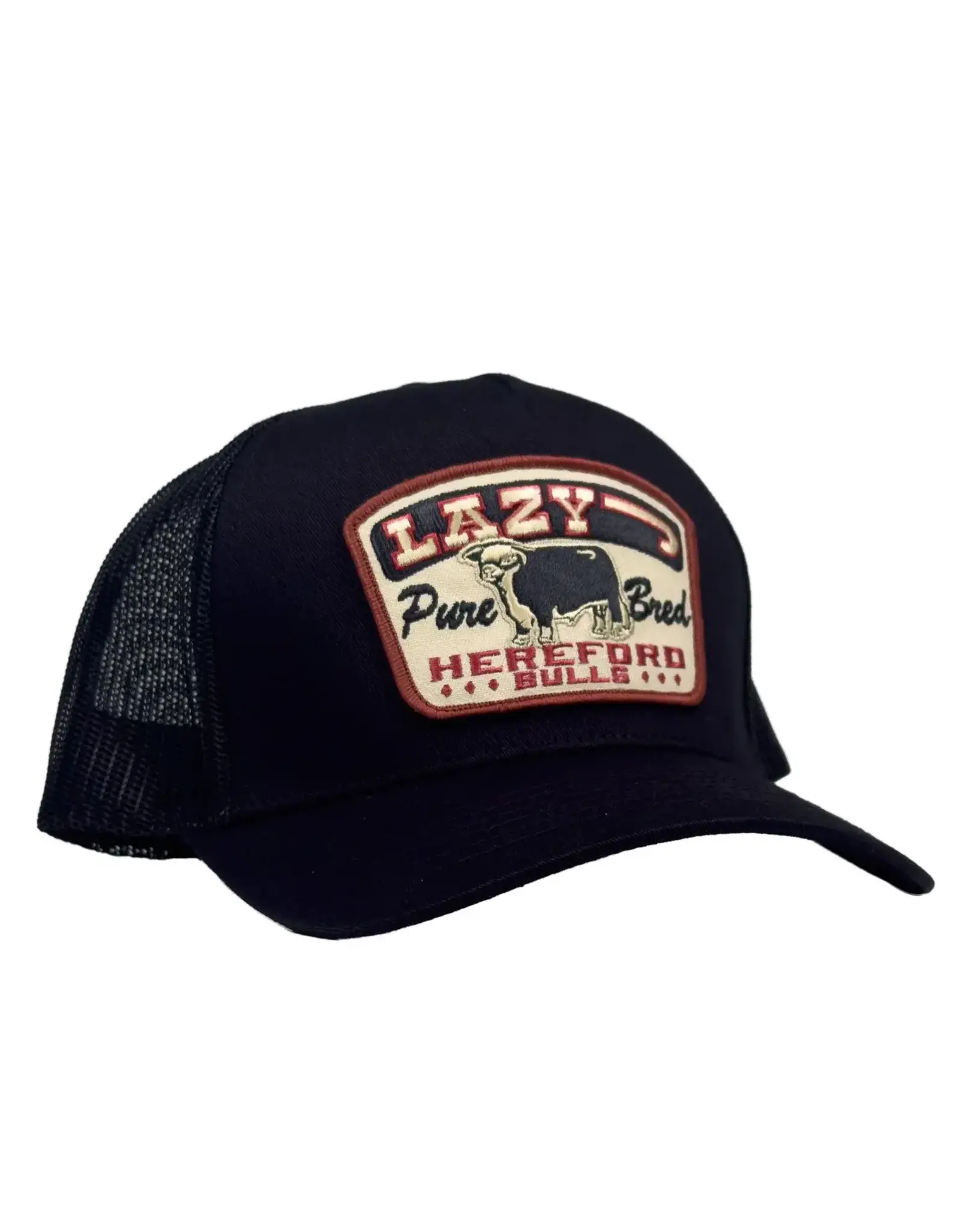 Lazy J Black Pure Bred High Profile Curved Bill Trucker Hat