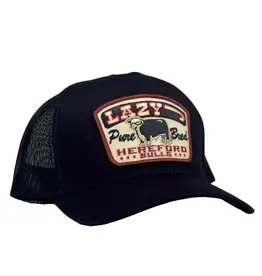 Lazy J Black Pure Bred High Profile Curved Bill Trucker Hat