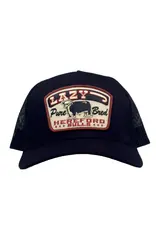 Lazy J Black Pure Bred High Profile Curved Bill Trucker Hat