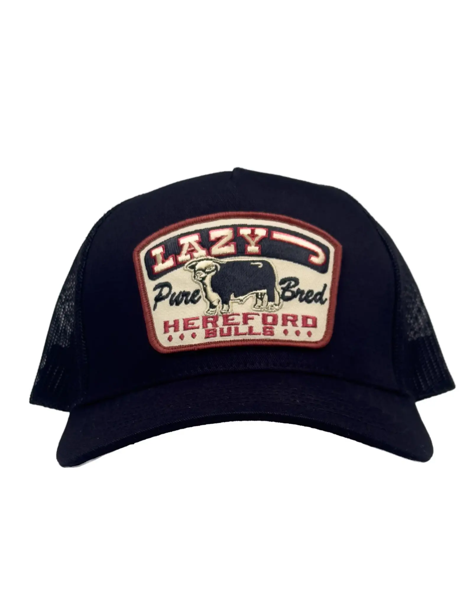Lazy J Black Pure Bred High Profile Curved Bill Trucker Hat