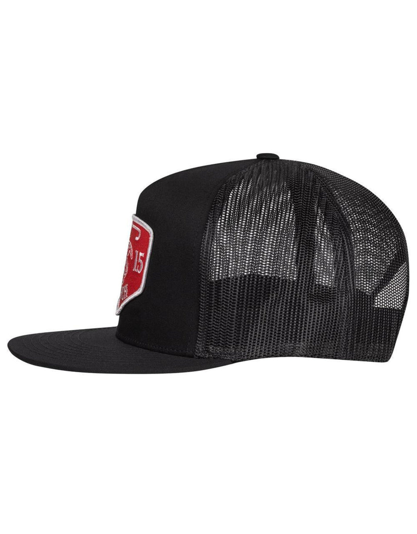 Lazy J Ranch Black Red Ranch Classic Five Panel Trucker Hat