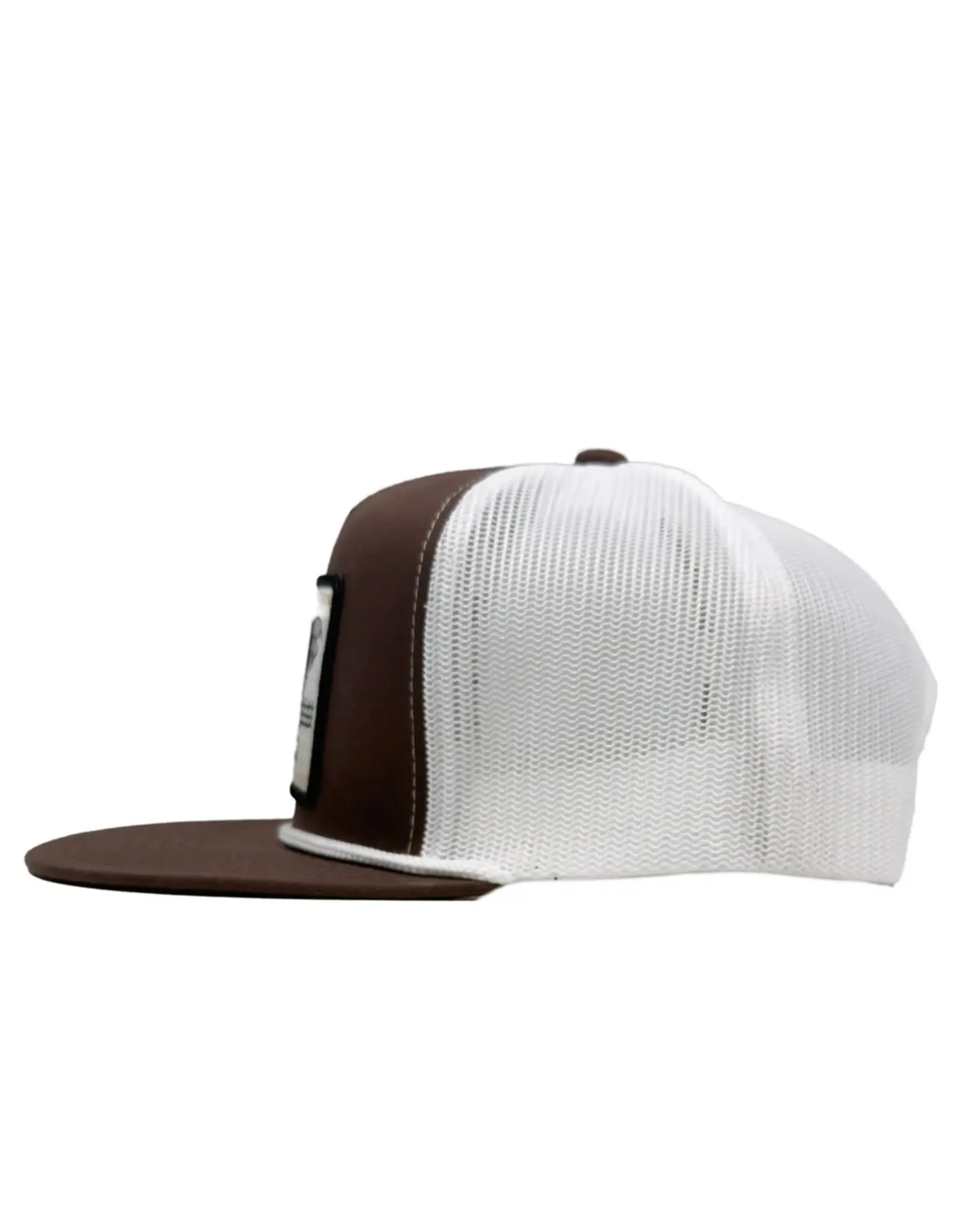 Lazy J Brown & White Iron Hide Rope High Profile Trucker Hat