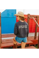 Lazy J Ranch Women's Freedom Cropped Sweatshirt Pepper