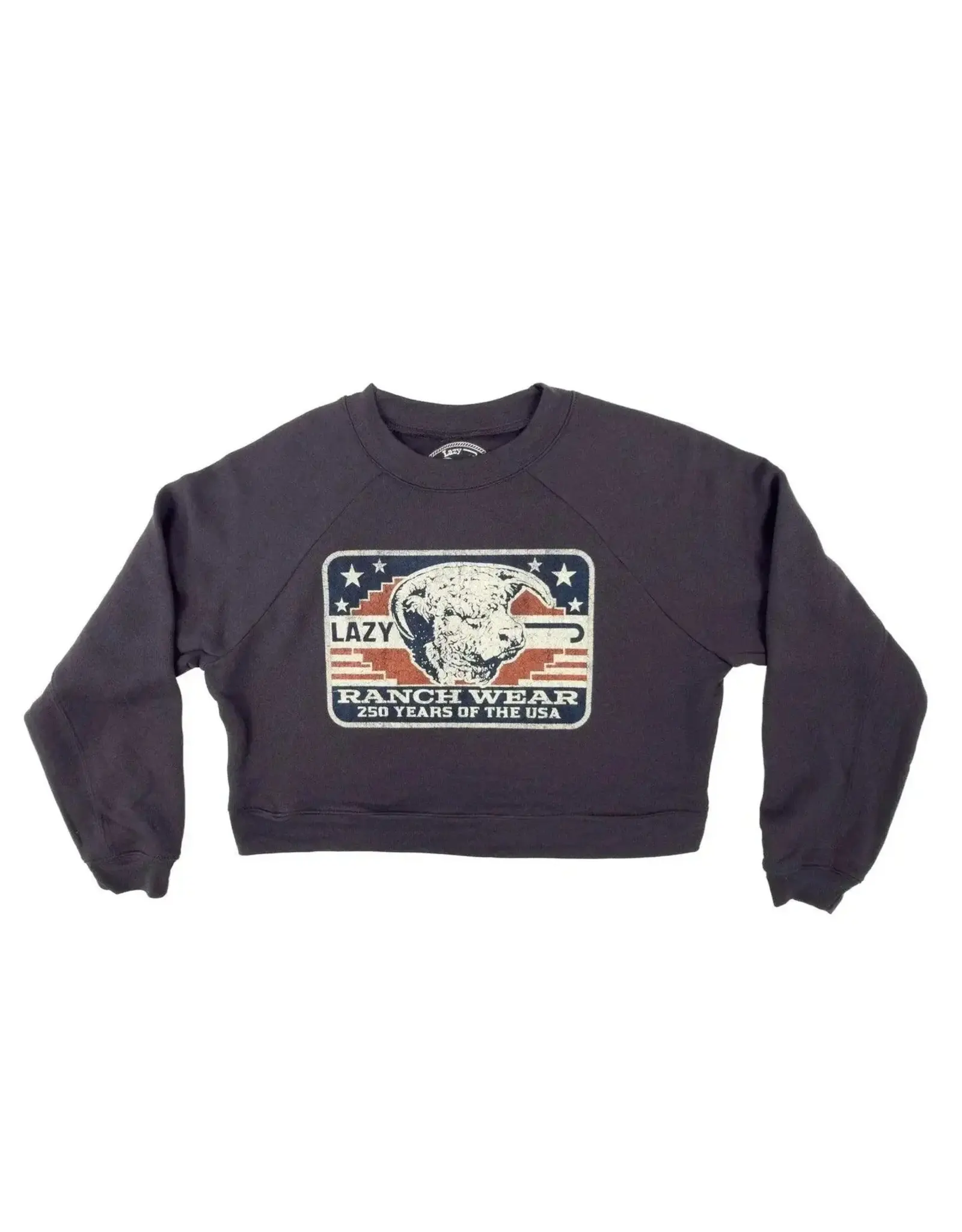 Lazy J Ranch Women's Freedom Cropped Sweatshirt Pepper