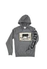 Lazy J Heather Grey Iron Hide Pullover Hoodie