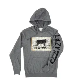 Lazy J Heather Grey Iron Hide Pullover Hoodie