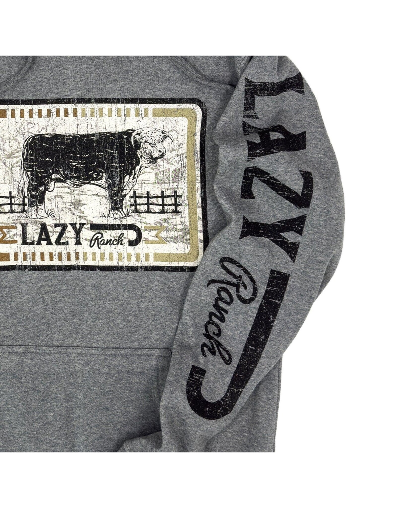 Lazy J Heather Grey Iron Hide Pullover Hoodie