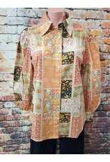 Oakley Sage Orange Patchwork Top