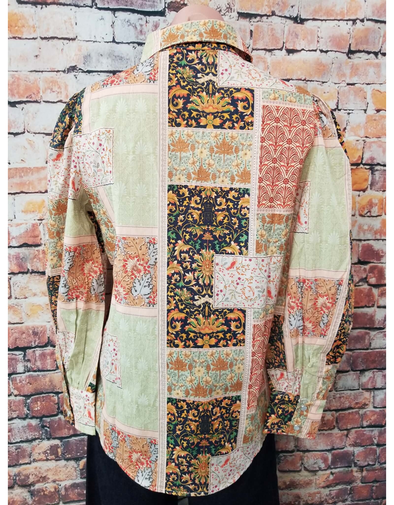 Oakley Sage Orange Patchwork Top