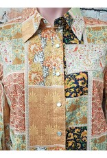 Oakley Sage Orange Patchwork Top