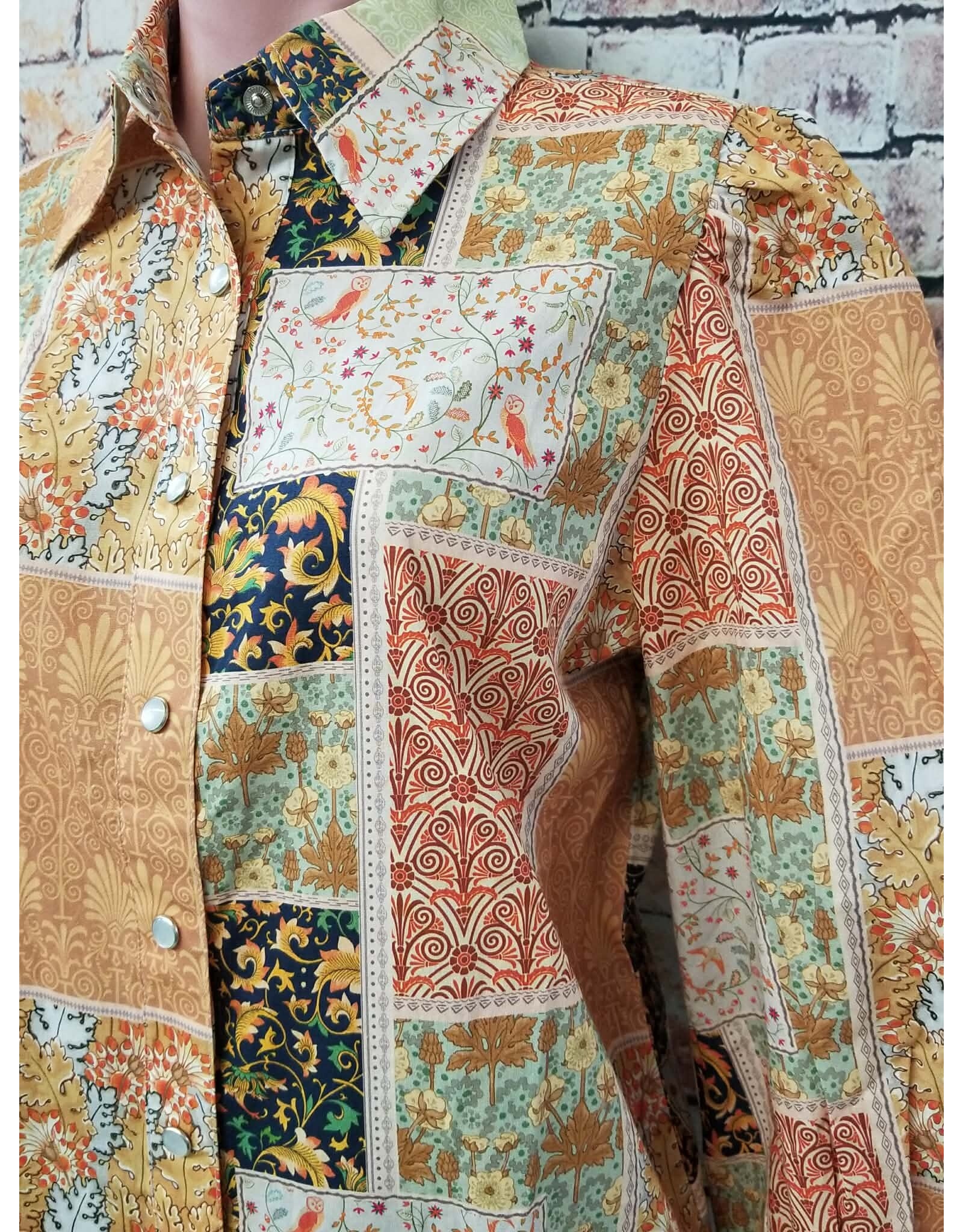 Oakley Sage Orange Patchwork Top