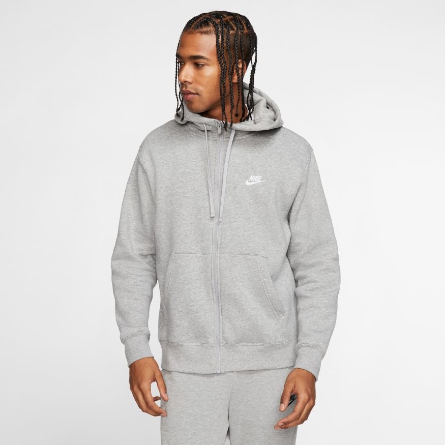 nike gray hoodie zip