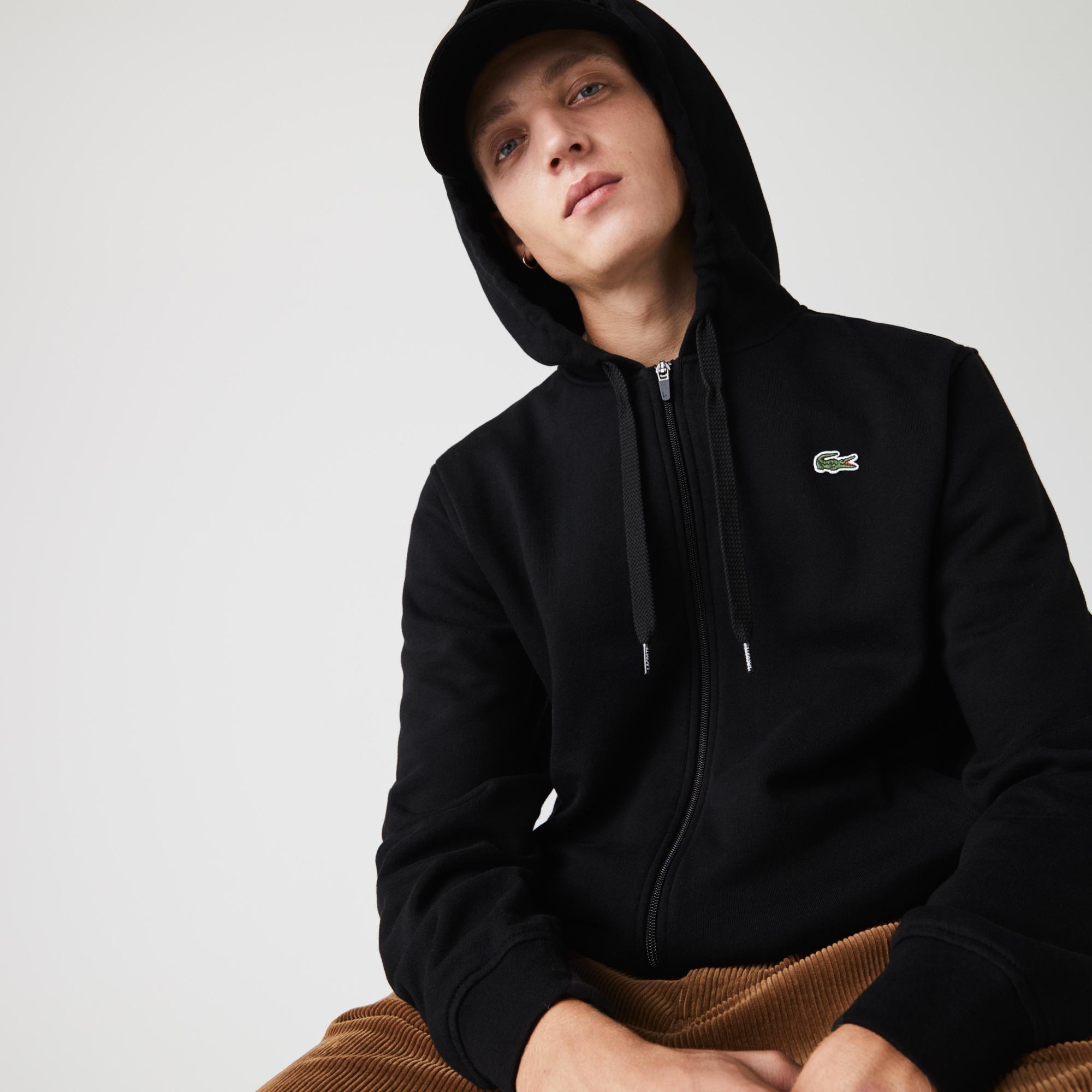 brug vejviser Observatory Lacoste Sport Fleece Full-Zip Hoodie 'Black' - Top Fashion