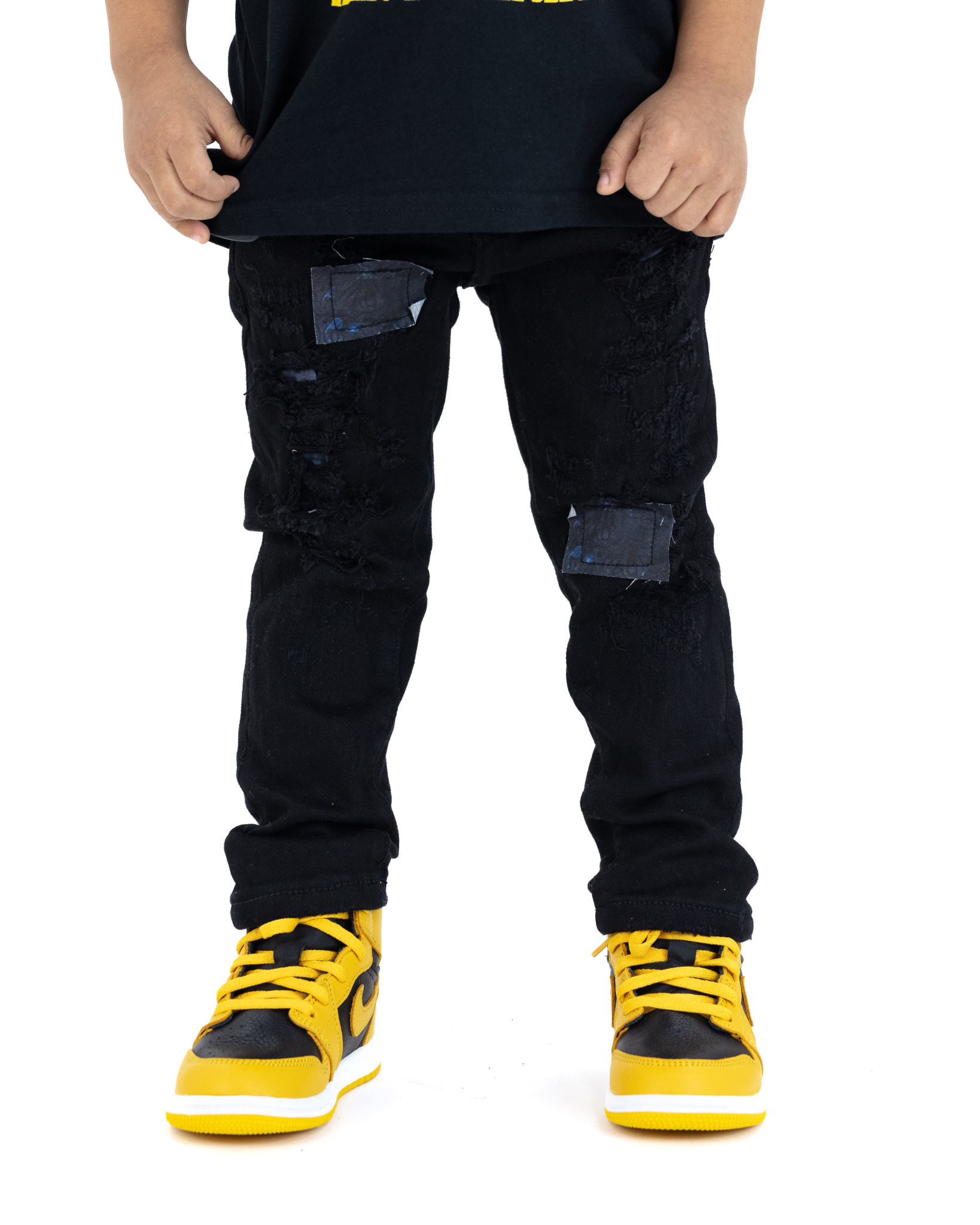 Kids Haus Of JR Aquarius Denim Pant 'Black|HOJSP22-213|Top Fashion - Top