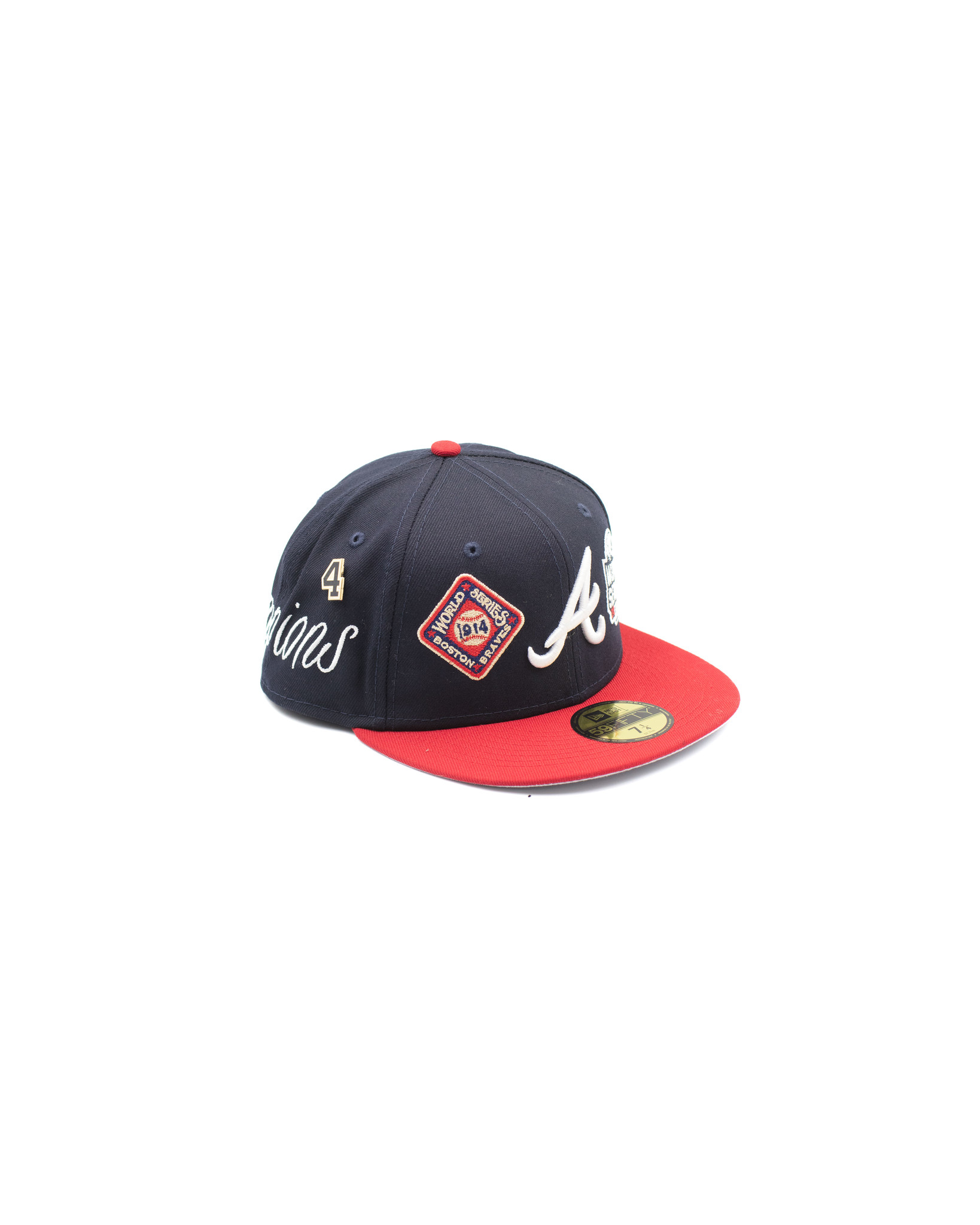 New Era 59FIFTY Atlanta Braves 2021 World Series Patch Hat - Red, Black Red/Black / 7 3/8