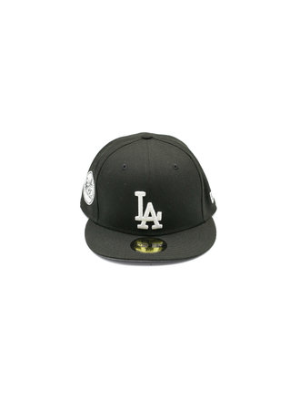 Off White Los Angeles Dodgers Dark Gray Visor Gray Bottom 40th Anniversary Side Patch New Era 59FIFTY Fitted 71/8