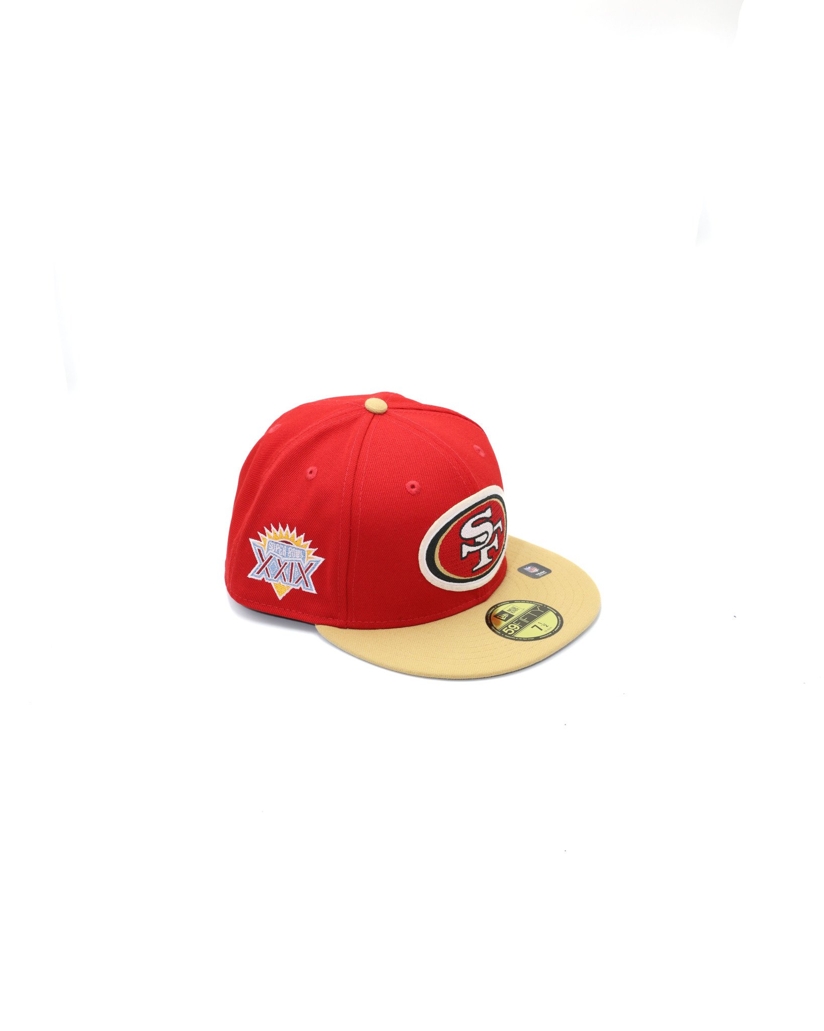 Men's New Era Scarlet/Gold San Francisco 49ers Super Bowl XXIX Letterman 59FIFTY Fitted Hat