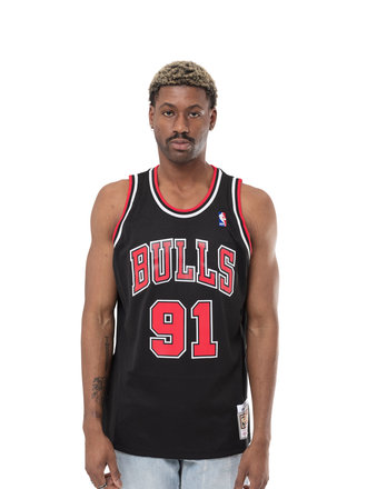 DENNIS RODMAN CHICAGO BULLS Jersey NBA BOYS/YOUTH MITCHEL & NESS BLACK/ PINSTRIPE