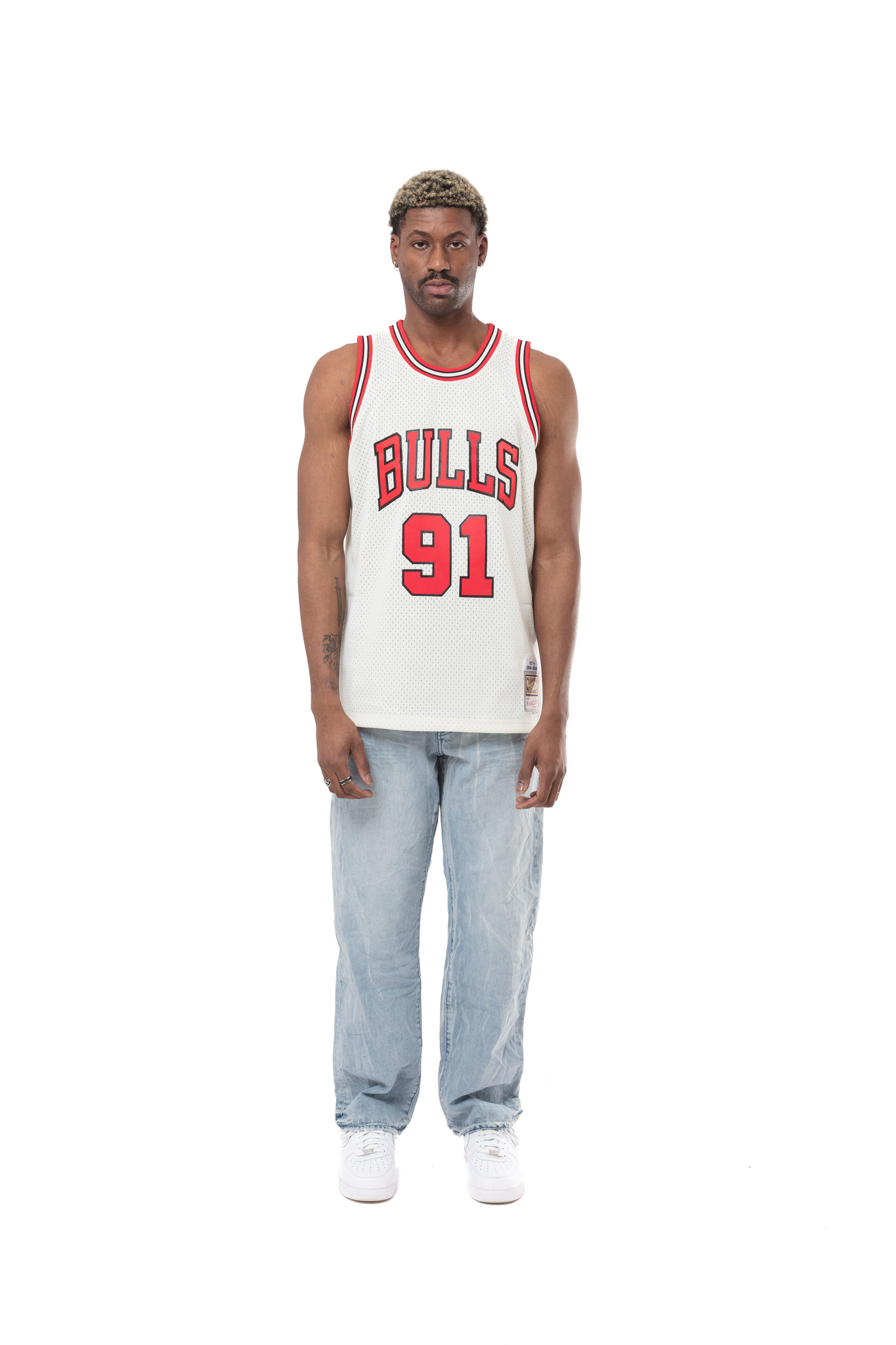 Mitchell & Ness Dennis Rodman Chicago Bulls #91 Off Court Swingman Jersey  White