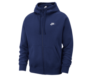 Nike Sportswear Club Fleece Full Zip Hoodie Mdn Nvy Wht BV2645 410 TF Top Fashion