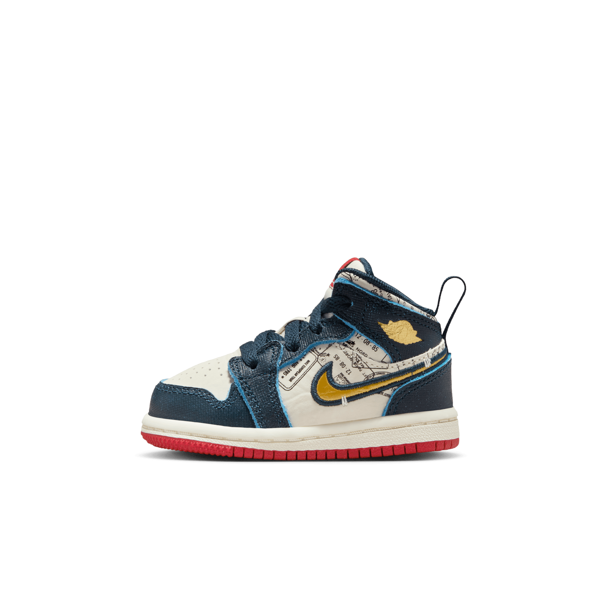 TD Air Jordan 1 Mid SE 'Armory Navy/MTLC Gold-Pale Ivory|FN1351