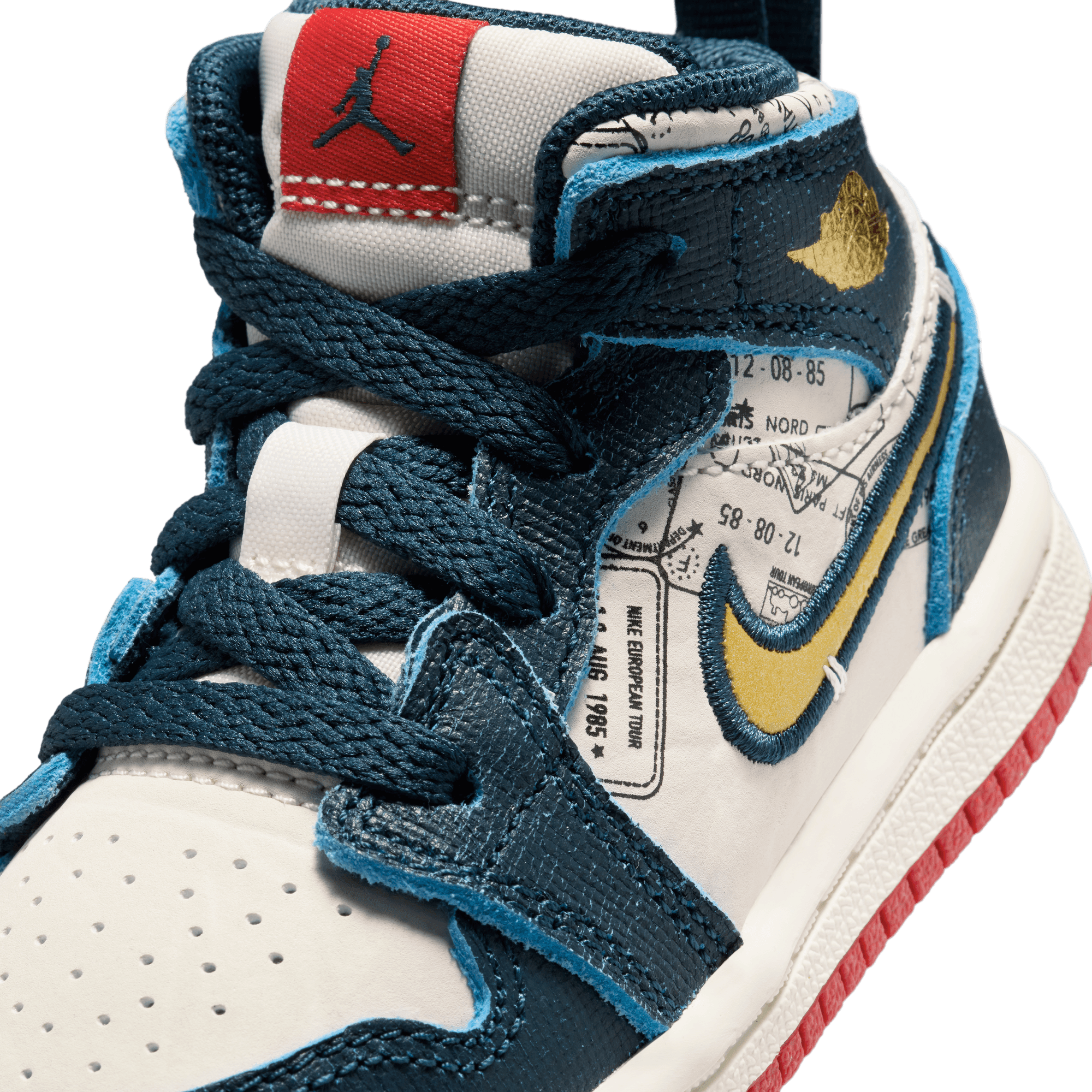 TD Air Jordan 1 Mid SE 'Armory Navy/MTLC Gold-Pale Ivory|FN1351