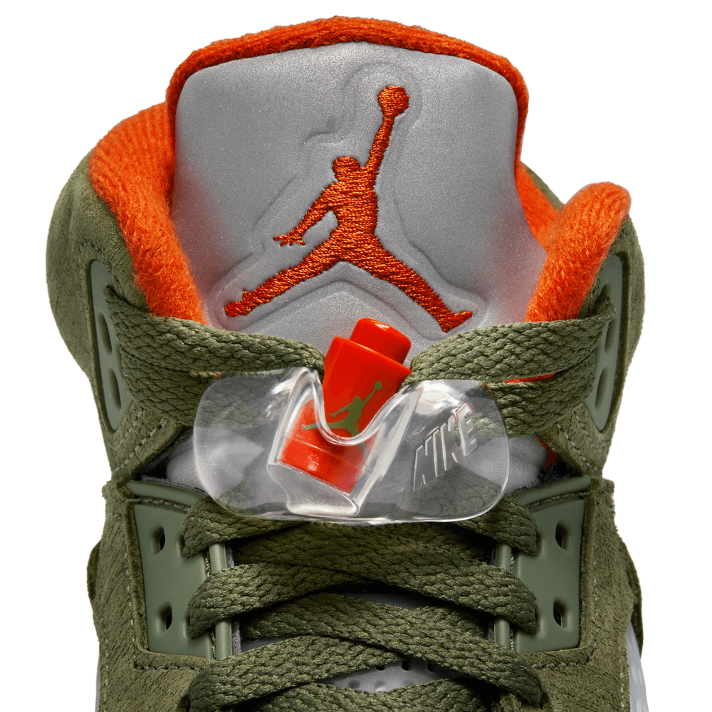 GS Air Jordan 5 Retro 'Army Olive/Solar Orange|440888-308