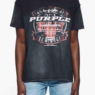 Purple Brand Textured Inside Out Tee 'Black|P101-JBEG424|Top