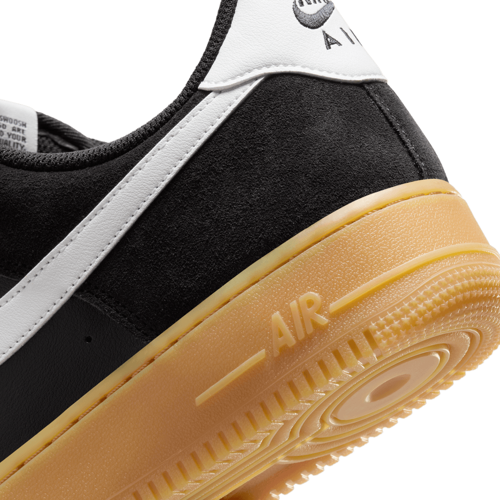 nike air force 1 black and gum sole