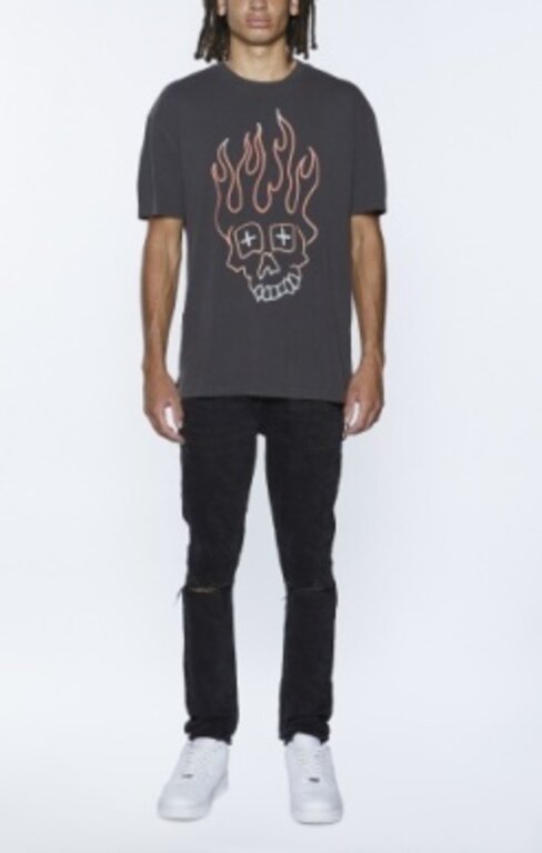 Ksubi Skull Biggie Tee 'Faded Black|MFA24TE034-001|Top
