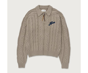【MODERNIF】Spring henley neck cable knit Honor The Gift Cable Zip Leisure STN|HTG240432-STN|Top