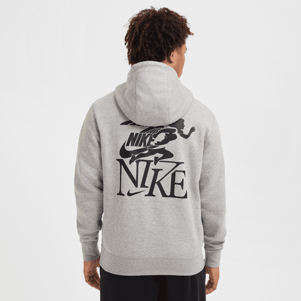 Nike Sportswear Club Hoodie 'Dk Grey HTH/Lt SMK Grey/BLK Nike Sportswear Club Hoodie 'Dk Grey HTH/Lt SMK Grey/BLK