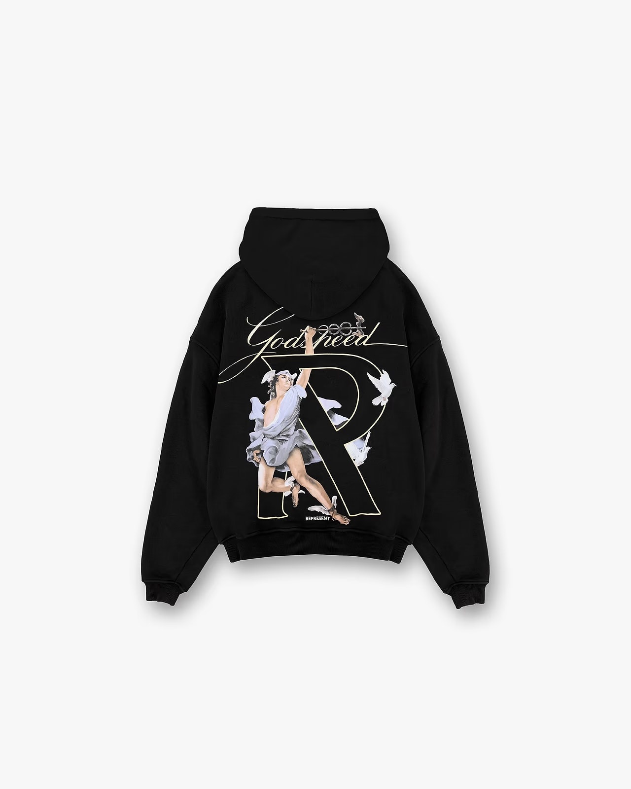 Represent Hermes Zip Hoodie 'Jet Black|MLM4640_ARCHIVED4.24 Represent Hermes Zip Hoodie 'Jet Black|MLM4640_ARCHIVED4.24