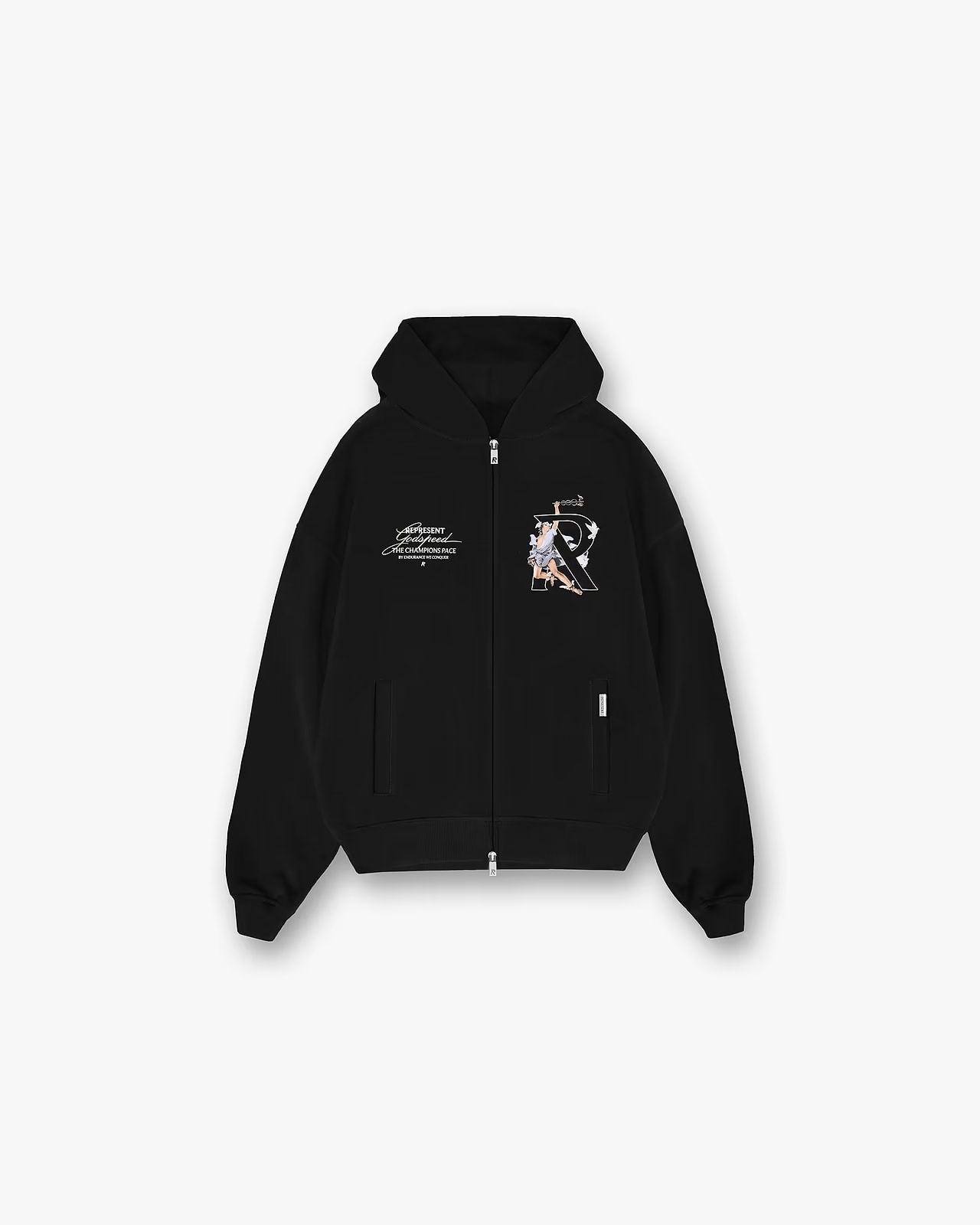 Represent Hermes Zip Hoodie 'Jet Black|MLM4640_ARCHIVED4.24 Represent Hermes Zip Hoodie 'Jet Black|MLM4640_ARCHIVED4.24
