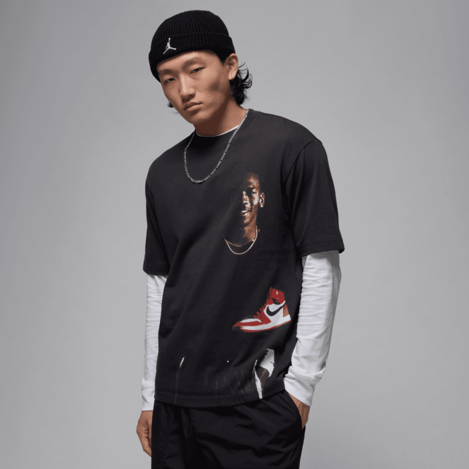 Air Jordan Brand Tee 'Black/White|FZ1995-010|Top Fashion
