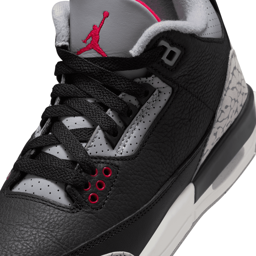 GS Air Jordan 3 Retro 'BLK/FIR Red-Cement GRY-Summit WHT GS Air Jordan 3 Retro 'BLK/FIR Red-Cement GRY-Summit WHT