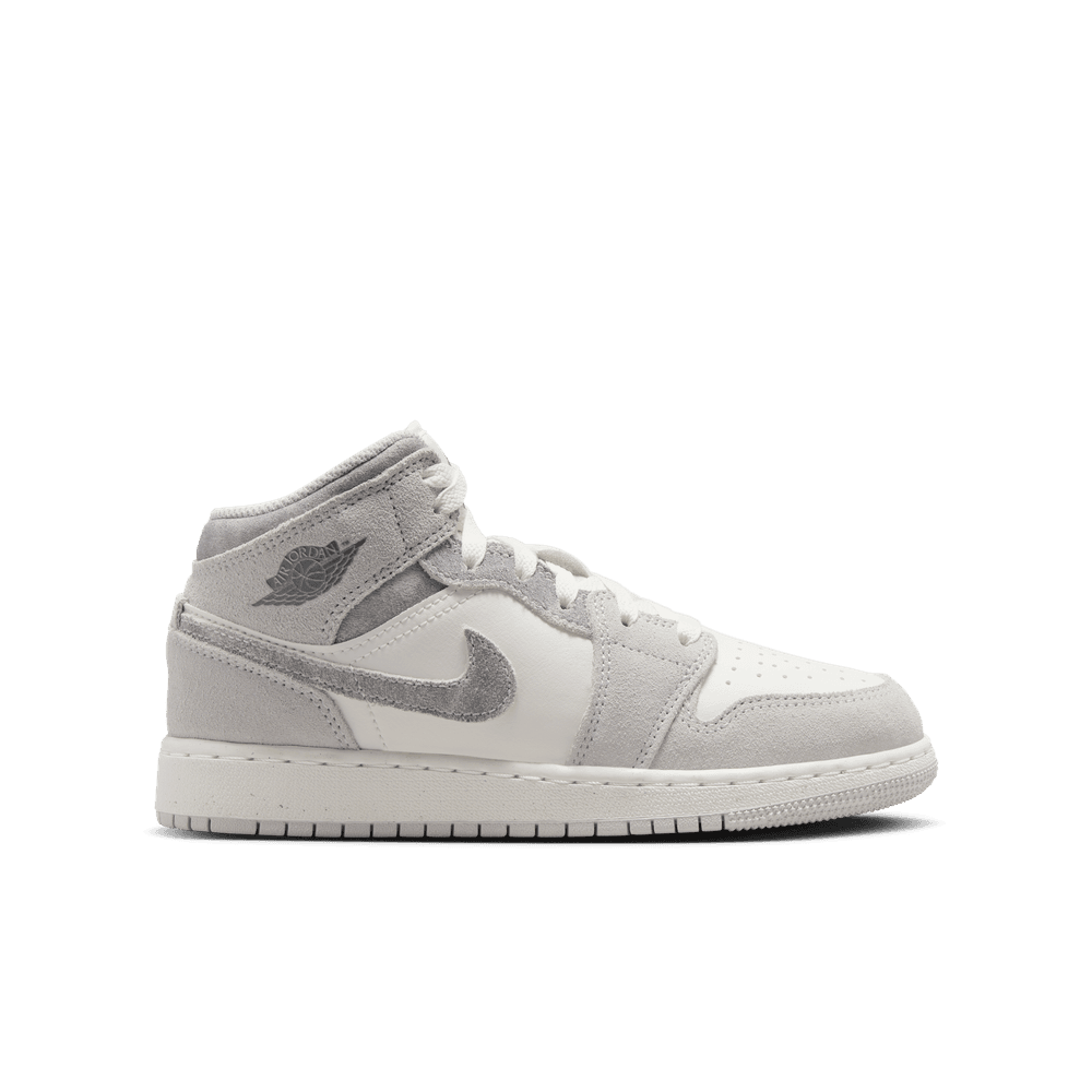 GS Air Jordan 1 Mid SE 'Neutral Grey/Smoke Grey-Sail|FQ8088 GS Air Jordan 1 Mid SE 'Neutral Grey/Smoke Grey-Sail|FQ8088