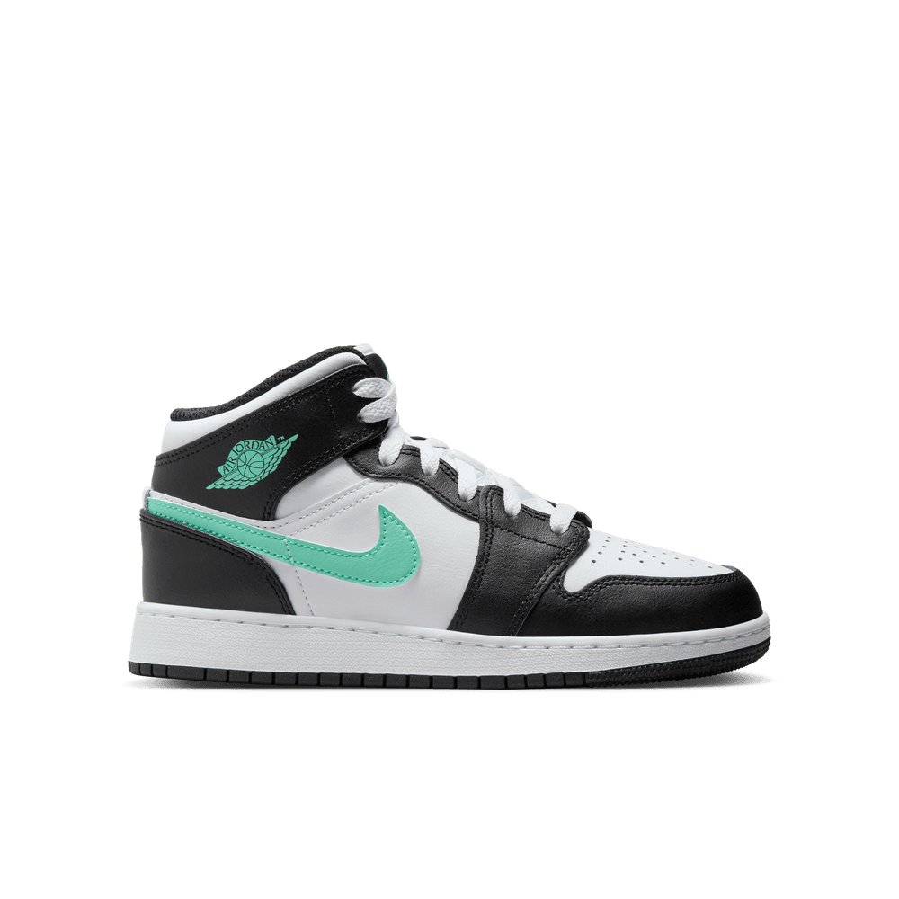 GS Air Jordan 1 Mid 'White/Green Glow-Black|DQ8423-103|Top